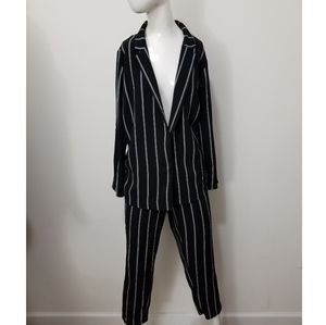 H&M Black Pinstripe Pant Suit